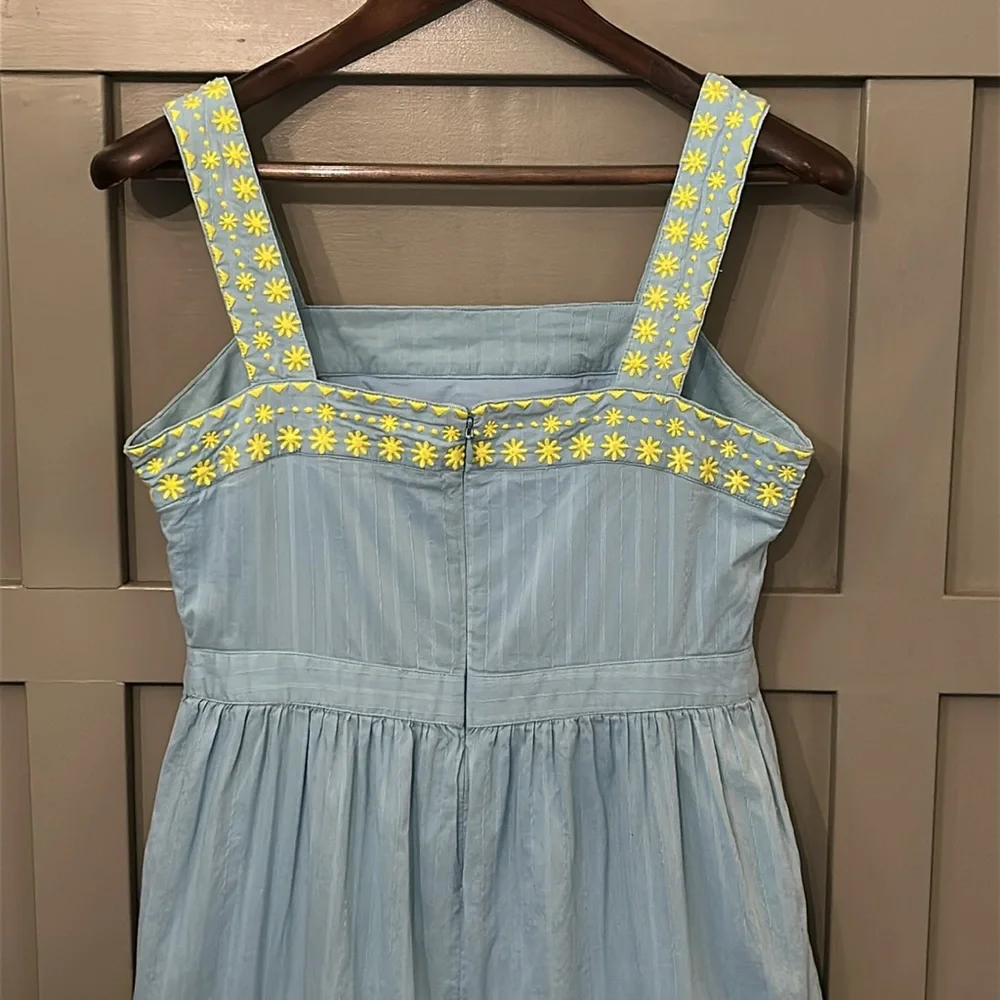 Boden Aqua and Lime Midi Dress